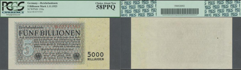 Deutschland - Deutsches Reich bis 1945: 5 Billionen Reichsmark 1923 Ro 127a in E...