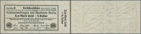 Deutschland - Deutsches Reich bis 1945: Zwischenschein der Schatzanweisung der Reichsbank zu 2,10 Mark Gold 1923, Ro.141 in leicht gebrauchter Erhaltu...