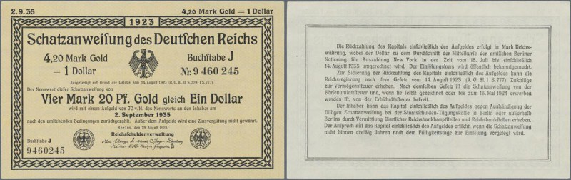 Deutschland - Deutsches Reich bis 1945: Wertbeständiges Notgeld Schatzanweisung ...