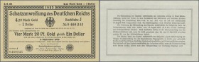 Deutschland - Deutsches Reich bis 1945: Wertbeständiges Notgeld Schatzanweisung 4,20 Mark Gold = 1 Dollar 1923 Ro 151, leichter Mittelbug und leichte ...