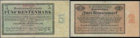 Deutschland - Deutsches Reich bis 1945: Deutsche Rentenbank, set mit 4 Banknoten 1, 2 und 5 Rentenmark 1923 und 50 Rentenmark 1934, Ro.154a, 155, 156b...