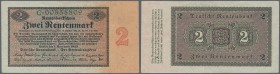 Deutschland - Deutsches Reich bis 1945: 2 Rentenmark 1923, Ro.155, leicht gebraucht mit einigen leichten Knickstellen und winzigen Flecken an der link...