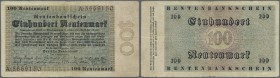 Deutschland - Deutsches Reich bis 1945: 100 Rentenmark 1923, Ro.159 in stärker gebrauchter Erhaltung mit winzigen Einrissen am unteren und oberen Rand...