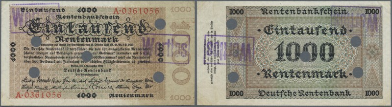 Deutschland - Deutsches Reich bis 1945: 1000 Rentenmark 1923, Ro.161 mit mehrere...