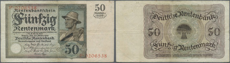 Deutschland - Deutsches Reich bis 1945: 50 Rentenmark 1925, Ro.162 in stärker ge...