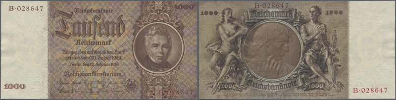 Deutschland - Deutsches Reich bis 1945: 1000 Reichsmark 1936 ”Schinkel” mit brau...