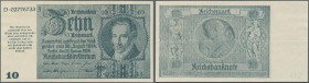 Deutschland - Deutsches Reich bis 1945: 10 Reichsmark Schörner Notgeldausgabe 1945 Ro 181, vertikal und horizontal gefaltet, festes Papier, originale ...