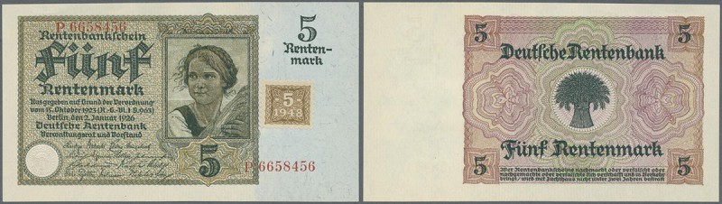 Deutschland - Deutsches Reich bis 1945: 5 Rentenmark 1926 mit Marke von 1948 Ro ...