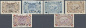 Deutschland - Alliierte Miltärbehörde + Ausgaben 1945-1948: Kleingeldscheine 1947, Land Rheinland-Pfalz mit 5, 10 und 50 Pfennig (Ro.211-213) in nahez...