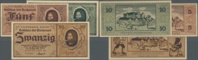 Deutschland - Alliierte Miltärbehörde + Ausgaben 1945-1948: Aalen, Landkreis, 5, 10, 20 Reichsmark, 15.4.1945, Erh. I, total 3 Scheine
