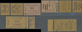 Deutschland - Alliierte Miltärbehörde + Ausgaben 1945-1948: Passau, Gasthaus Dreiflusseck, 1, 5, 10, 20, 50 Bierpfennige, o. D. (1947), violette Stemp...