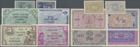 Deutschland - Bank Deutscher Länder + Bundesrepublik Deutschland: Kopfgeldsatz zu 1/2, 1, 2 und 5 DM 1948, Ro.230, 232, 234, 236 in nahezu kassenfrisc...