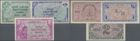 Deutschland - Bank Deutscher Länder + Bundesrepublik Deutschland: 1/2, 1, 2 DM 1948 ”Kopfgeldserie”, Ro.230, 232, 234a, alle mit minimalen Stauchungen...
