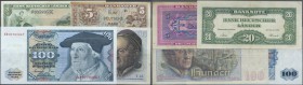 Deutschland - Bank Deutscher Länder + Bundesrepublik Deutschland: Kleines Los Bundesrepublik mit 4 Banknoten, dabei 5 DM 1948 Ro.236a, 100 DM 1948 Ro....