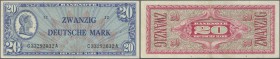 Deutschland - Bank Deutscher Länder + Bundesrepublik Deutschland: 20 Mark 1948 ”Liberty” Ro 246a, stärkere Mittelfalte, leichte vertikale Falten, star...