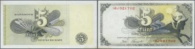 Deutschland - Bank Deutscher Länder + Bundesrepublik Deutschland: 5 DM 1948 ”Europa” Serie 12, Ro.252c, leichter senkrechter Mittellknick und kleine F...