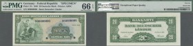 Deutschland - Bank Deutscher Länder + Bundesrepublik Deutschland: Bank Deutscher Länder 20 Mark 1949 MUSTER / SPECIMEN Ro. 260M mit Nullnummer, zweima...