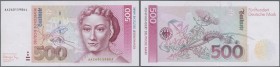 Deutschland - Bank Deutscher Länder + Bundesrepublik Deutschland: 500 DM 1991, Ro.301a in kassenfrischer Erhaltung