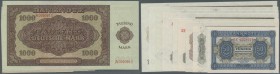 Deutschland - DDR: 50 Pfg. - 1000 Mark 1948, erste reguläre Banknotenserie der DDR nach der Währungsreform, komplette Serie mit 9 kassenfrischen Schei...