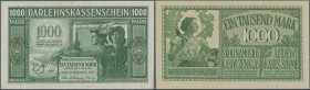 Deutschland - Nebengebiete Deutsches Reich: Darlehenskassenschein 1000 Mark 1918 mit 6-stelliger Kennummer Ro 471 mit kleiner Delle am linken Rand, so...