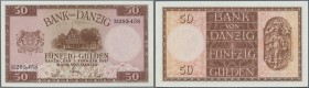 Deutschland - Nebengebiete Deutsches Reich: Danzig: 50 Gulden 1937, Ro.843 in perfekt kassenfrischer Erhaltung ÷ Danzig: 50 Gulden 1937, P.65 in perfe...