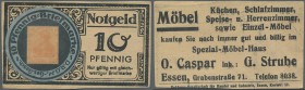 Deutschland - Briefmarkennotgeld: Essen, O. Caspar, Spezial-Möbel-Haus, 10 Pf. Germania orange, Briefmarken-Notgeld der Reklame-Gesellschaft für Hande...