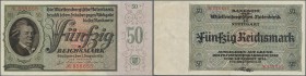 Deutschland - Länderscheine: 50 Reichsmark 1925 Württembergische Notenbank Ro. WTB29b, Pick S998 in auffällig schöner Erhaltung, wie er nur selten am ...