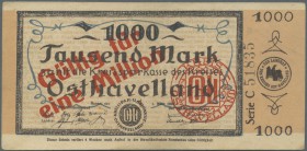 Deutschland - Notgeld - Berlin und Brandenburg: Nauen, Kreis Osthavelland, 100, 500, 5, 10 Tsd. Mark, 1.3.1923, 3 x 1 Mio., 50 Mrd. Mark, o. D., Überd...