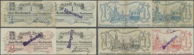 Deutschland - Notgeld - Elsass-Lothringen: Sulz, Oberelsass, Stadt, 1 Mark, unentwertet, 1, 2, 5 Mark, entwertet, 6.8.1914, Erh. unterschiedlich, tota...