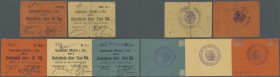 Deutschland - Notgeld - Elsass-Lothringen: Uffholz, Oberelsass, Gemeinde, 50 Pf., 1 Mark, 1914, Originale mit rs. Stempeln, unentwertet, Erh. III-, 50...