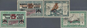 Deutschland - Notgeld - Hamburg: Hamburg, ”Liebicin”, 50, 100 Mark, o. D. - 31.10.1925, Aufdrucke auf 5 und 10 Mark der Erholungsstätten Gesellschaft,...