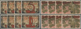 Deutschland - Notgeld - Hamburg: Tonndorf-Lohe, Gemeinde, je 4 x 5 und 10 Mark, 1.3 - 1.10.1921, Erh. I, total 8 Scheine