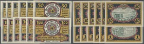 Deutschland - Notgeld - Hessen: Wildungen, Bad, Sportverein Victoria, 6 x 50 Pf., 6 x 1 Mark, 5.5.1921 - 31.12.1922, Erh. I -, total 12 Scheine