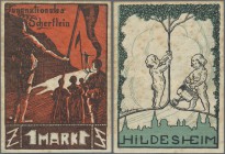 Deutschland - Notgeld - Niedersachsen: Hildesheim, Jungnationales Scherflein, 1 Mark, o. D., Spendenschein, stark stockfleckig, Erh. III, von großer S...