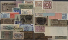 Deutschland - Sonstige: 5 Sammelalben mit insgesamt 415 Banknoten mit Doubletten dabei Deutsches Reich bis 5 Billionen Mark 1924, frühe Bundesrepublik...