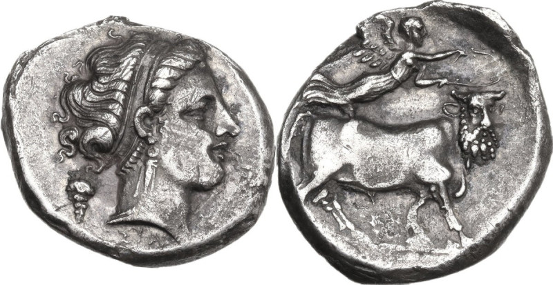 Greek Italy. Central and Southern Campania, Neapolis. AR Nomos, c. 320-300 BC. O...