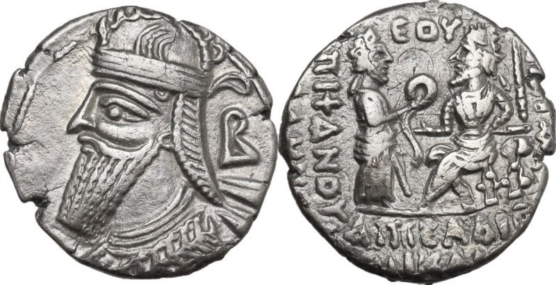 Greek Asia. Kings of Parthia. Vologases IV (147-191 AD). BI Tetradrachm. Seleuke...