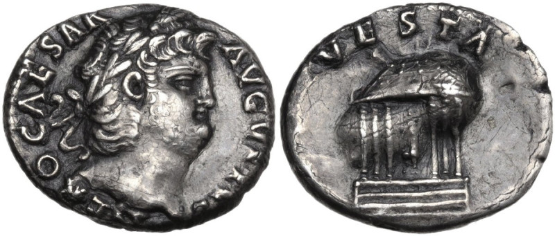 Nero (54 68). AR Denarius. Rome mint. Struck circa 65-66 AD. Obv. NERO CAESAR AV...