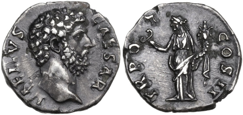 Aelius Caesar (136-138). AR Denarius, 137 AD. Obv. L AELIVS CAESAR. Bare head ri...