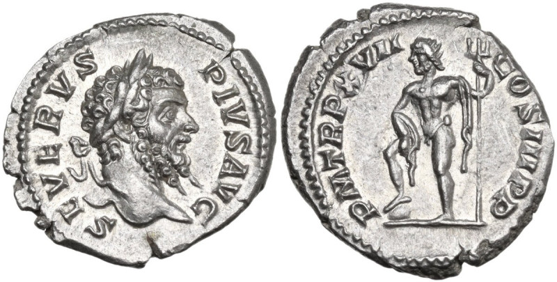 Septimius Severus (193-211). AR Denarius, 209 AD. Obv. SEVERVS PIVS AVG. Laureat...