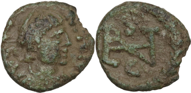 Ostrogothic Italy, Athalaric (526-534). AE Nummus in the name of Justinian I, Ro...