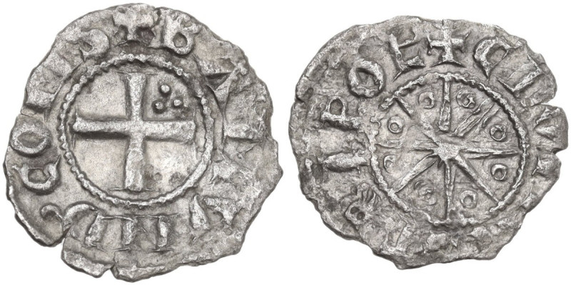 Tripoli. Bohemond V (1233-1251). BI Denier. D/ Patent cross; three pellets in se...