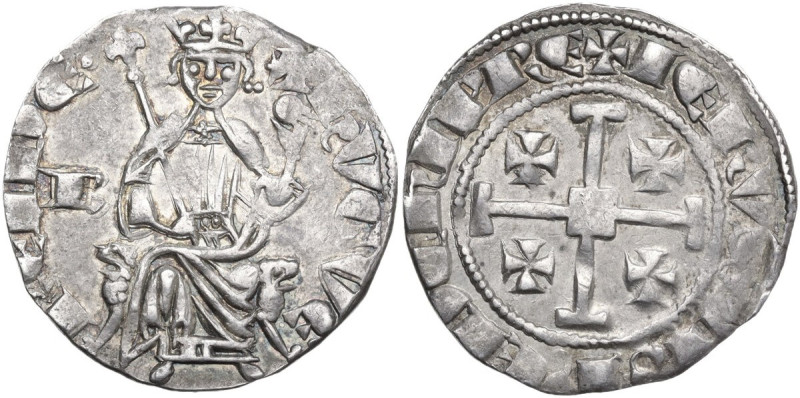 Cyprus. Hugh IV of Lusignan (1324-1359). AR Gros, Famagusta mint (?). D/ King se...