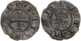 Messina. Federico II di Svevia (1197-1250). Mezzo denaro 1228-1229. D/ Croce patente. R/ Busto frontale coronato. Sp. -; Travaini 1993 26a; D'Andrea 1...