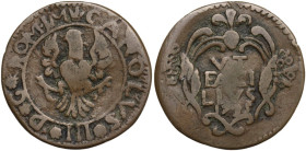 Palermo. Carlo VI d'Asburgo (1720-1734). Grano 1735. D/ Aquila coronata [con stemma austriaco sul petto] volta sinistra. R/ VT FACI LIVS 1734 in quatt...