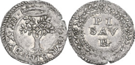 Pesaro. Guidobaldo II della Rovere (1538-1574). Bolognino nuovo. D/ Albero di Rovere sormontato da corona dentata. R/ PI / SAV / Rx entro corona di qu...