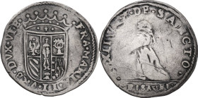 Pesaro. Francesco Maria II della Rovere (1574-1624). Paolo. D/ Stemma semiovale Della Rovere sormontato da corona a sette punte. R/ San Francesco genu...