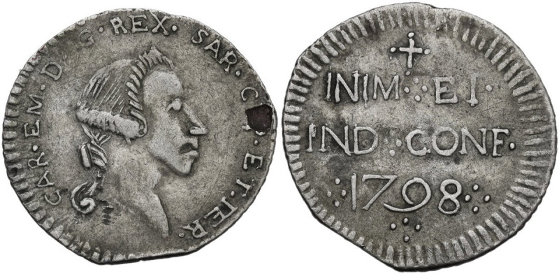 Carlo Emanuele IV (1796-1800). Reale o 5 soldi sardi 1798, Cagliari. MIR (Savoia...