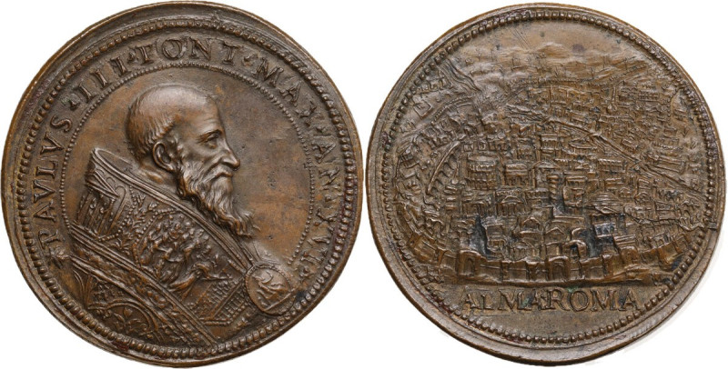 Paolo III (1534-1549), Alessandro Farnese. Medaglia 1550 per i restauri e gli ab...