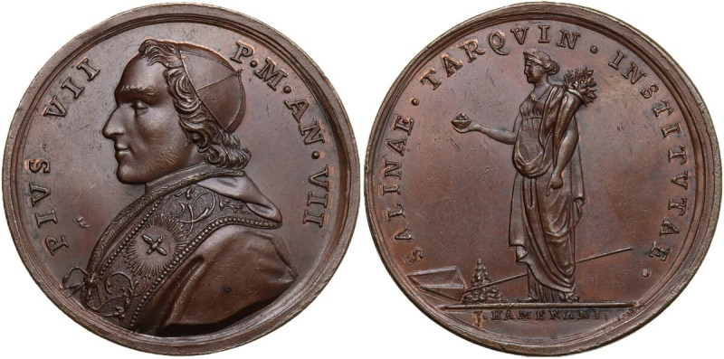 Pio VII (1800-1823), Barnaba Chiaramonti. Medaglia annuale A. VII. D/ PIVS VII P...